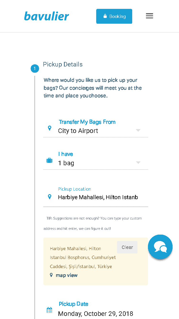 Mobile tracking interface